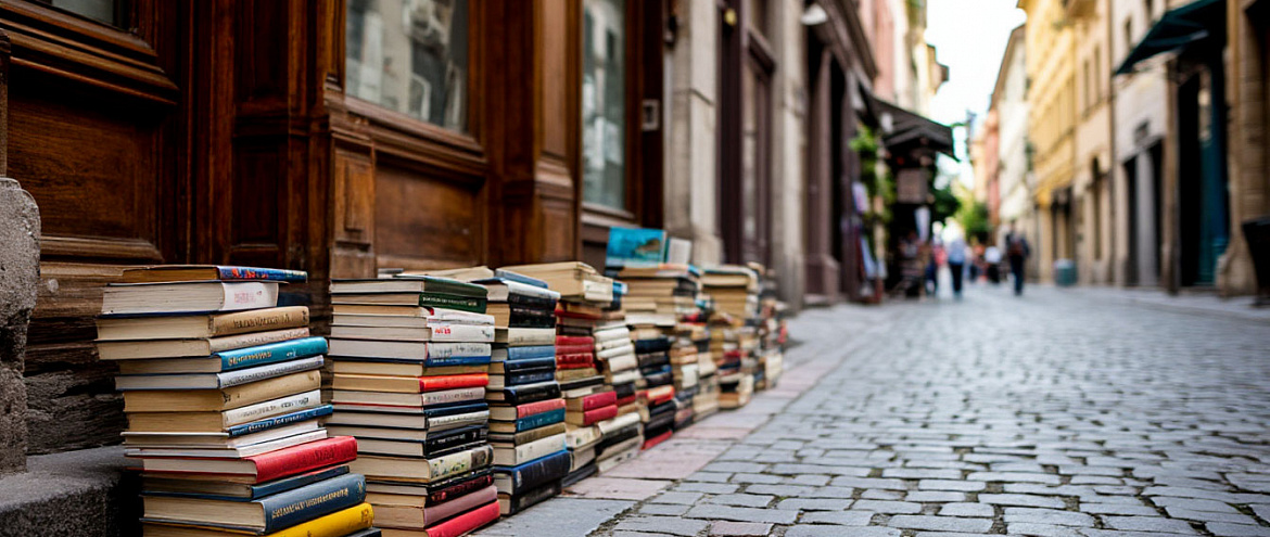 В Лондоне книги выбросили на улицу В Лондоне книги выбросили на улицу